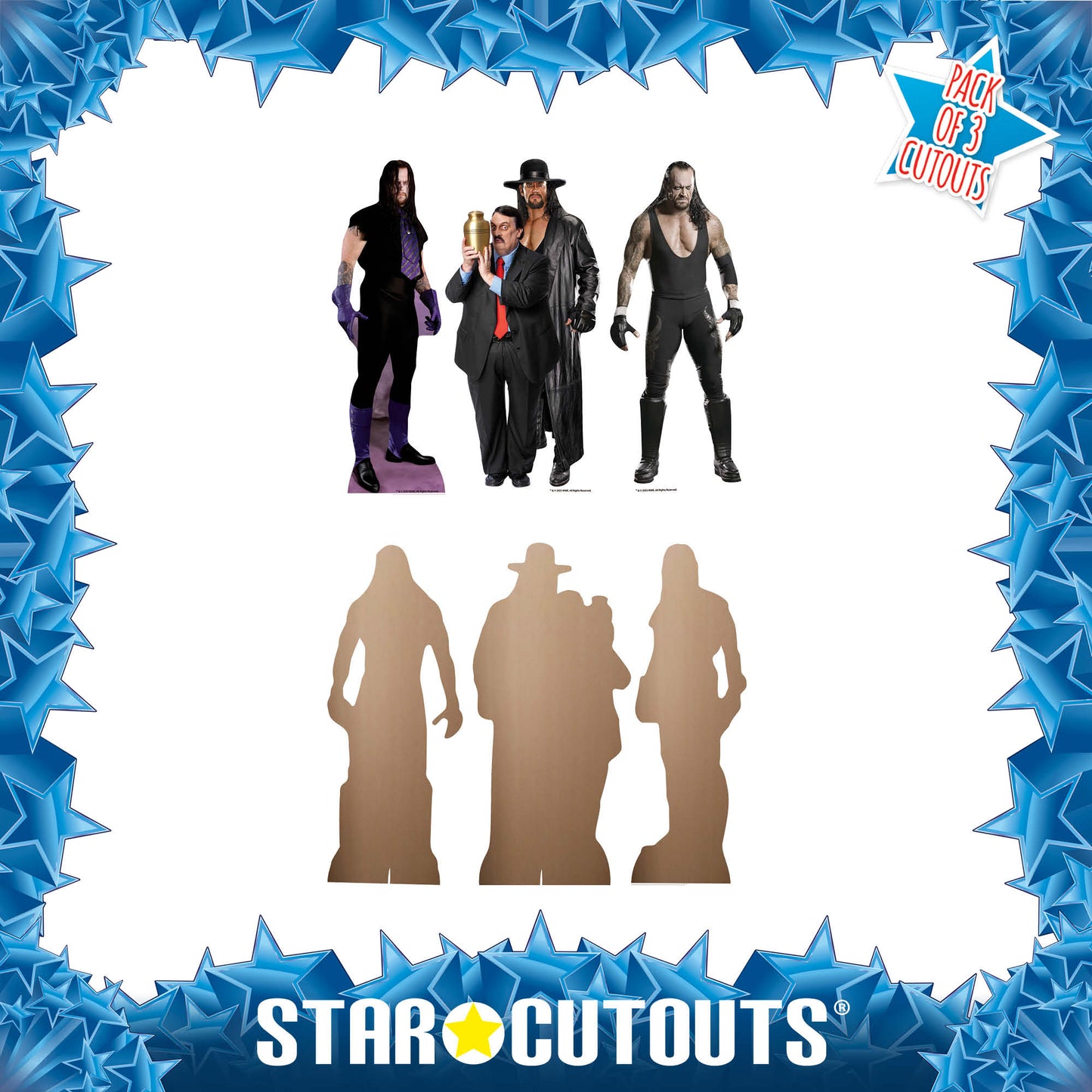 SC4581 WWE The Undertaker Three Shelf Top Cardboard Cut Outs Height 31cm