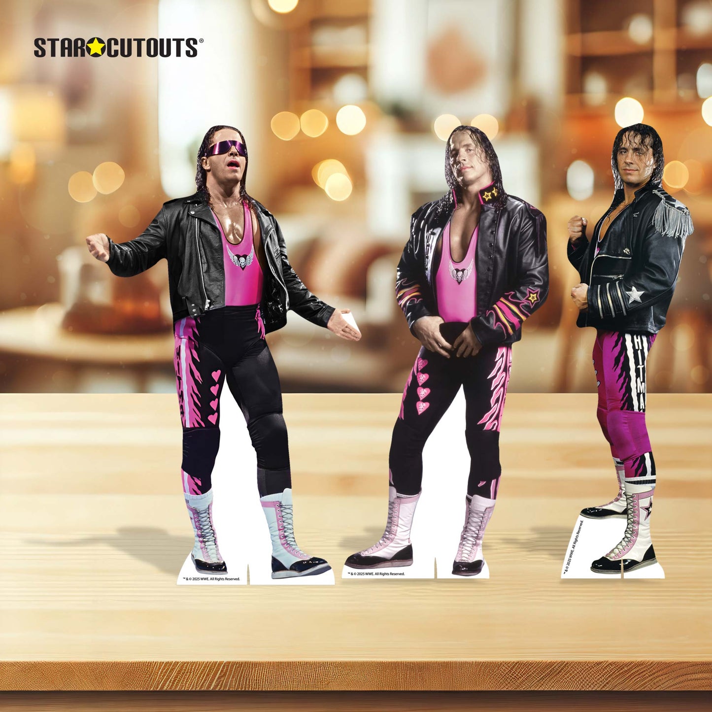 SC4586 WWE Bret Hart Three Shelf Top Cardboard Cut Outs Height 31cm