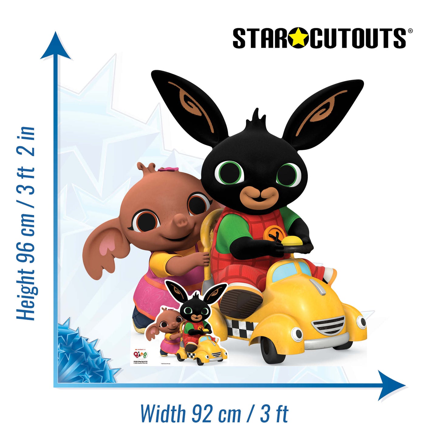 SC4591 Bing Bunny & Sula In Car Cardboard Cut Out Height 96cm