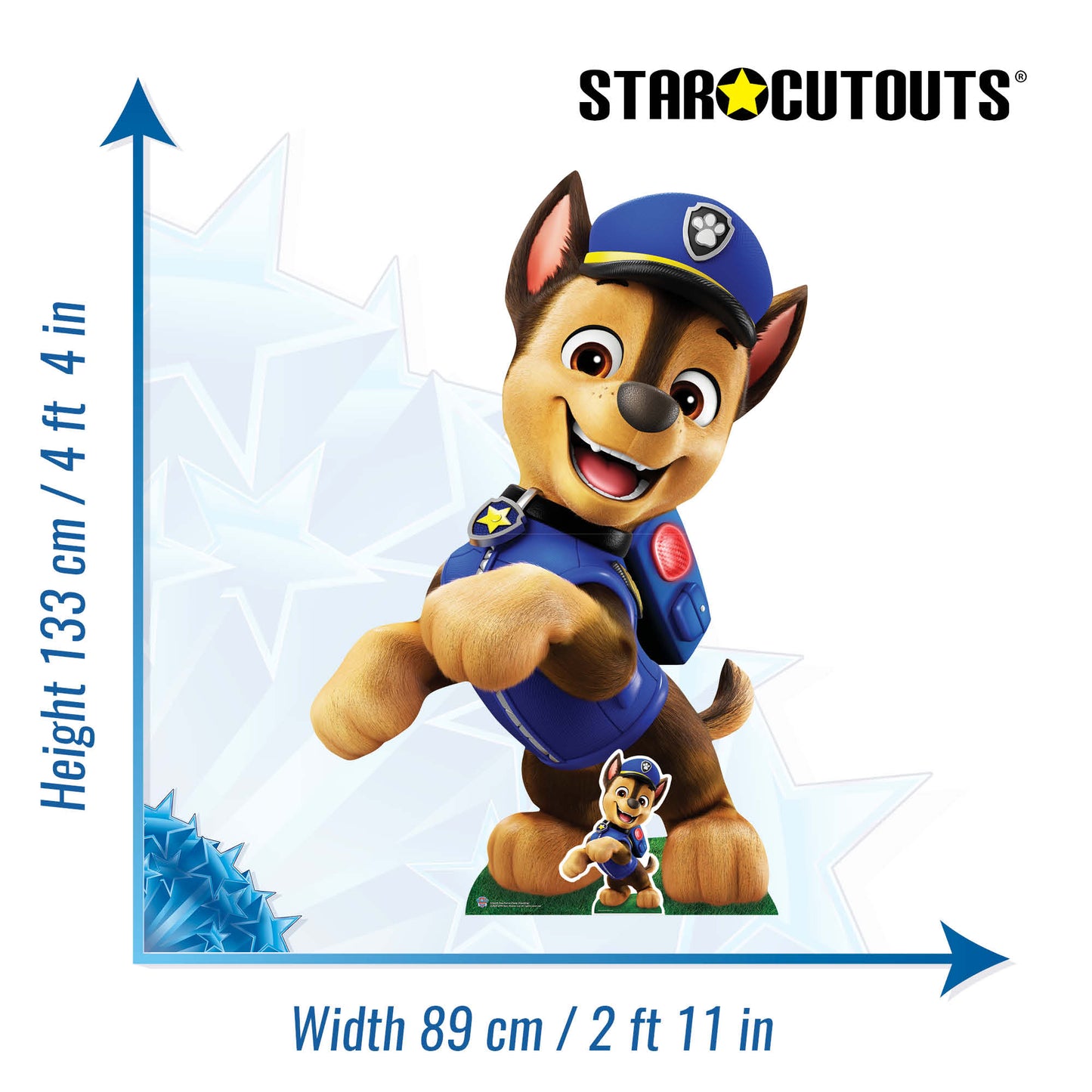 Chase Paw Patrol Cardboard Cutout Party Decoration Size