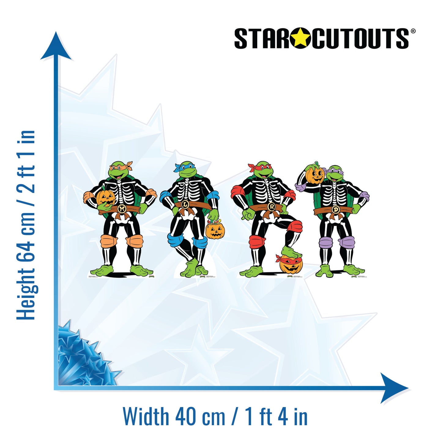 SC4639 TMNT Halloween Star Mini Multi Pack Teenage Mutant Ninja Turtles Cardboard Cutouts Height 64cm