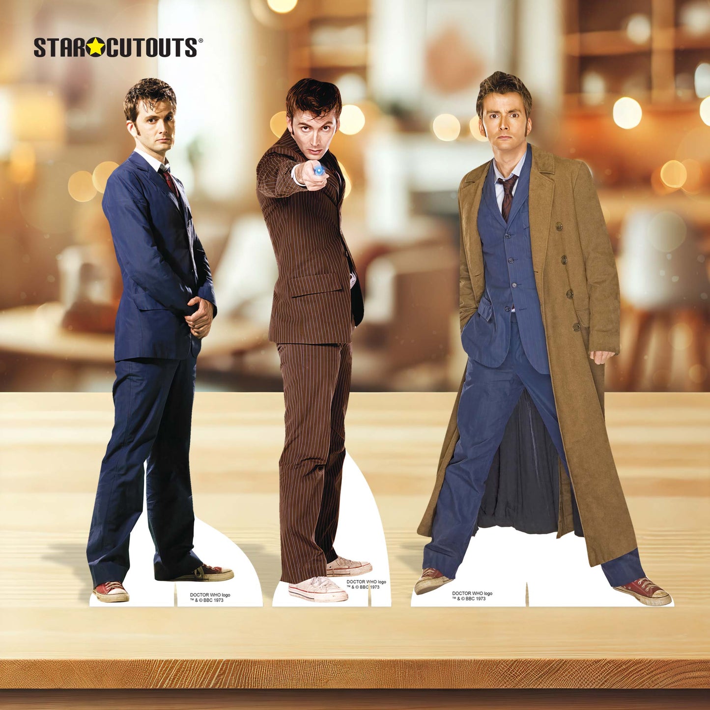 SC4643 Doctor Who The Tenth Doctor Shelf Top Set of Three Cardboard Cut Out Height 31cm