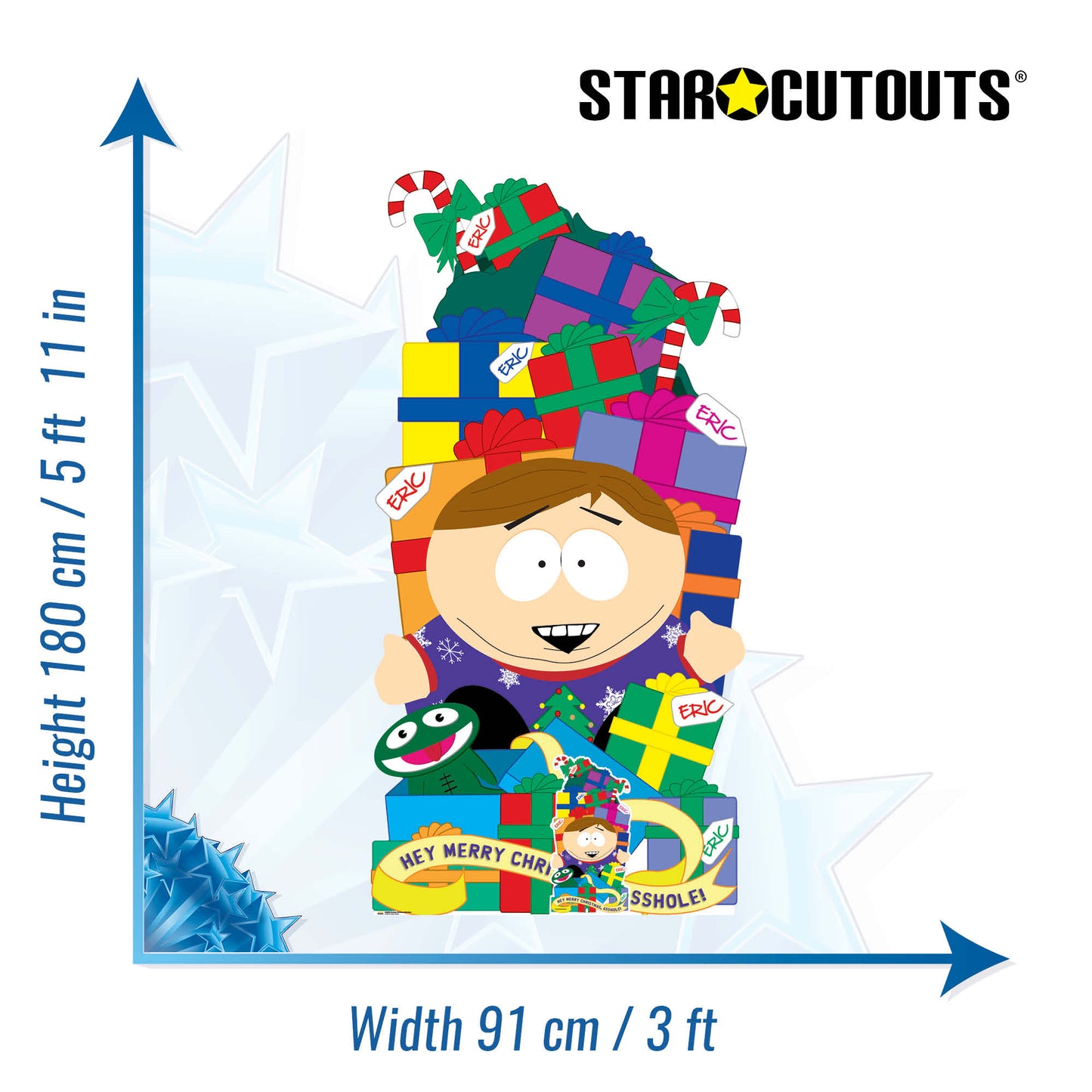 SC4663 South Park Adult Animation Cartman Christmas Gifts Stack Cardboard Cut Out Height 180cm