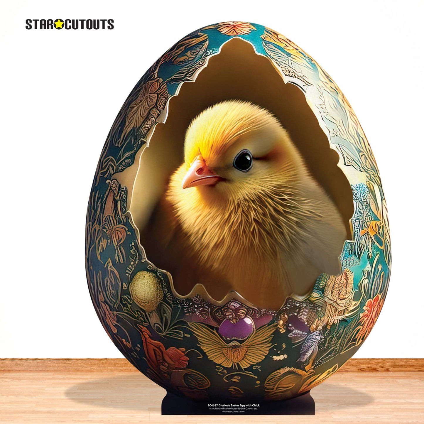 SC4687 Glorious Easter Egg with Chick Star Mini Cardboard Cut Out Height 91cm