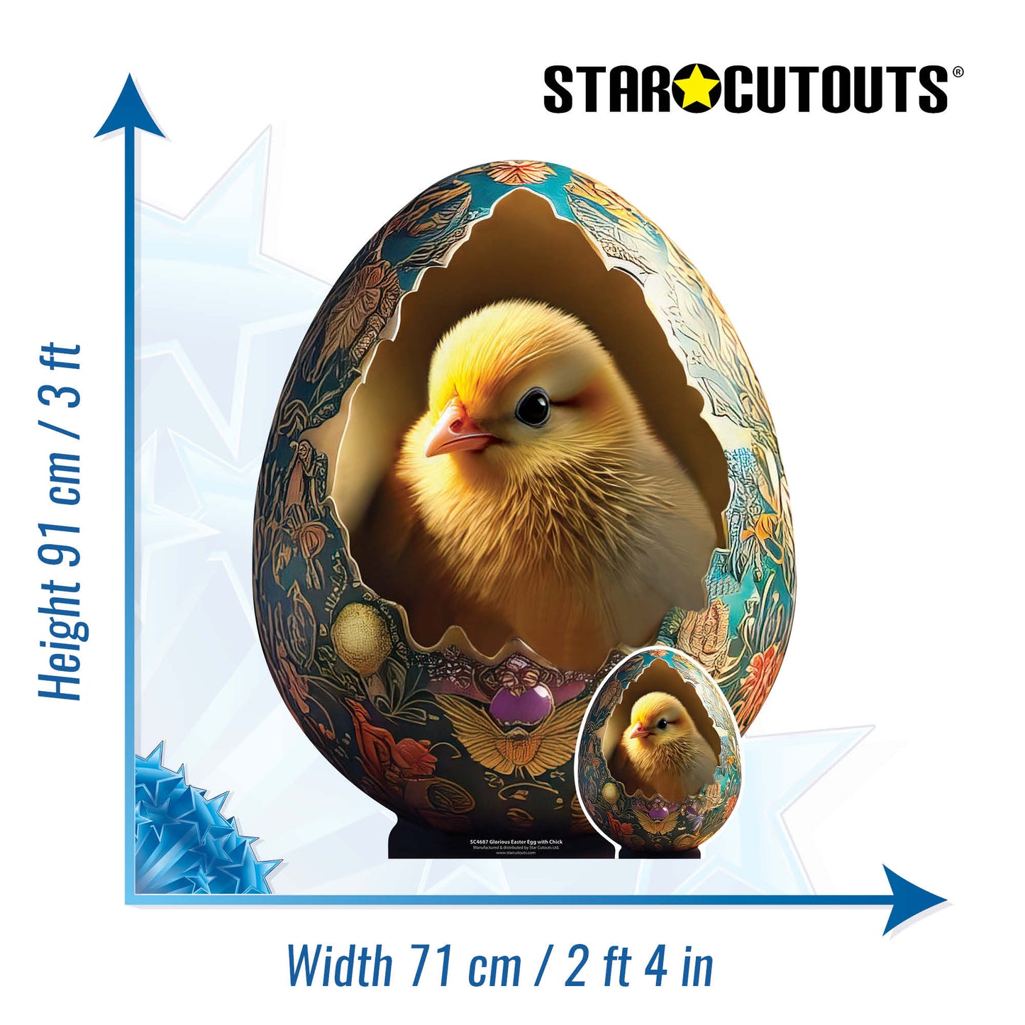 SC4687 Glorious Easter Egg with Chick Star Mini Cardboard Cut Out Height 91cm