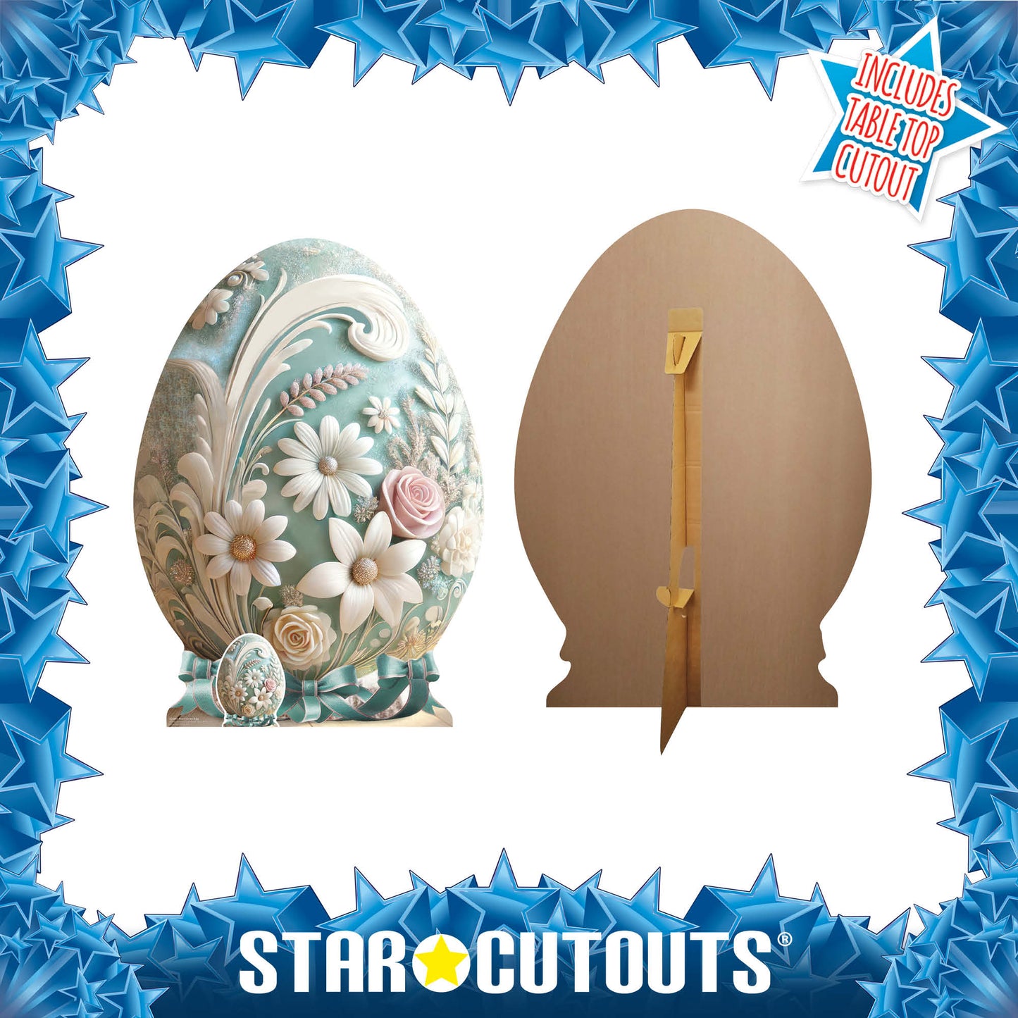 SC4691 Floral Easter Egg  Cardboard Cut Out Height 128cm