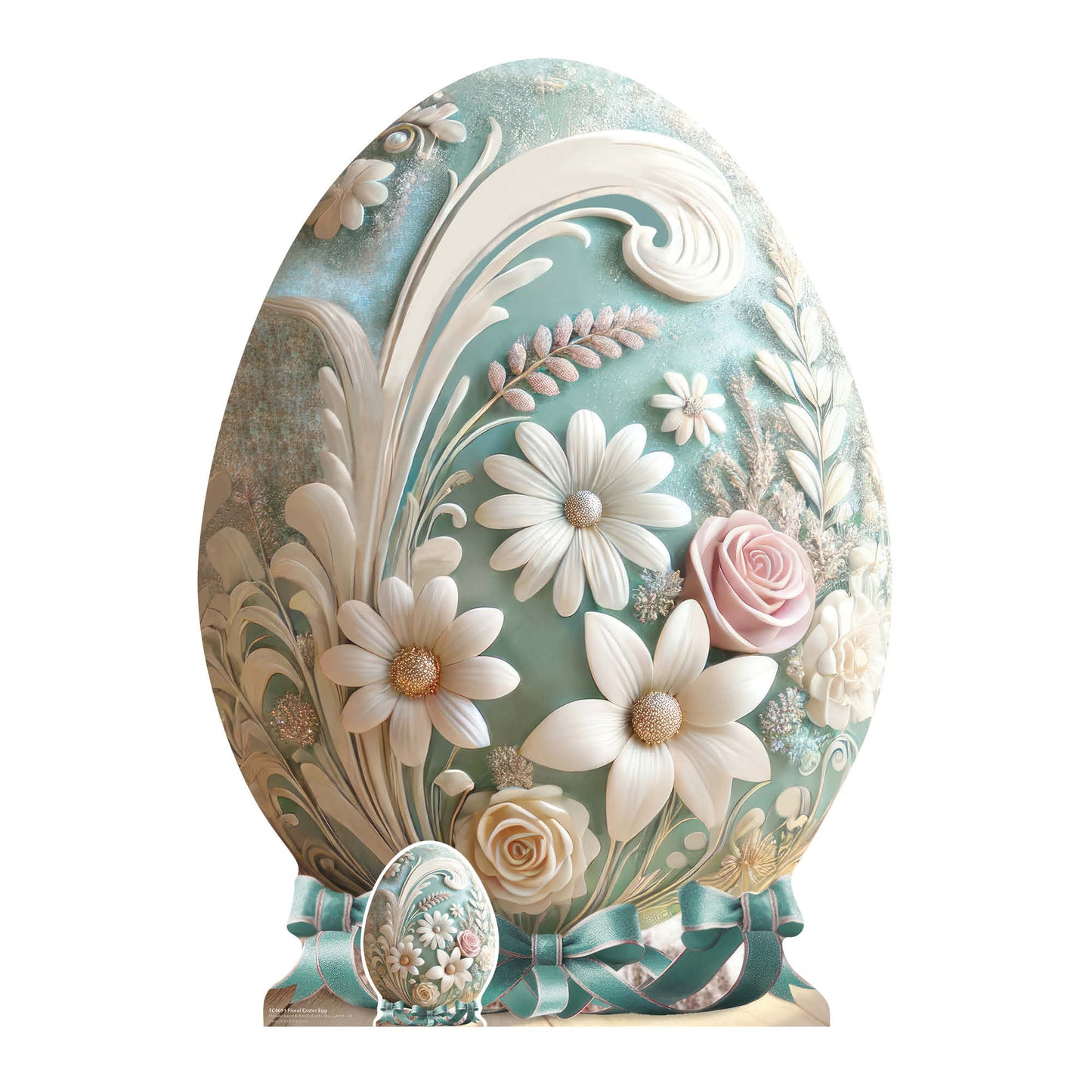 SC4691 Floral Easter Egg  Cardboard Cut Out Height 128cm