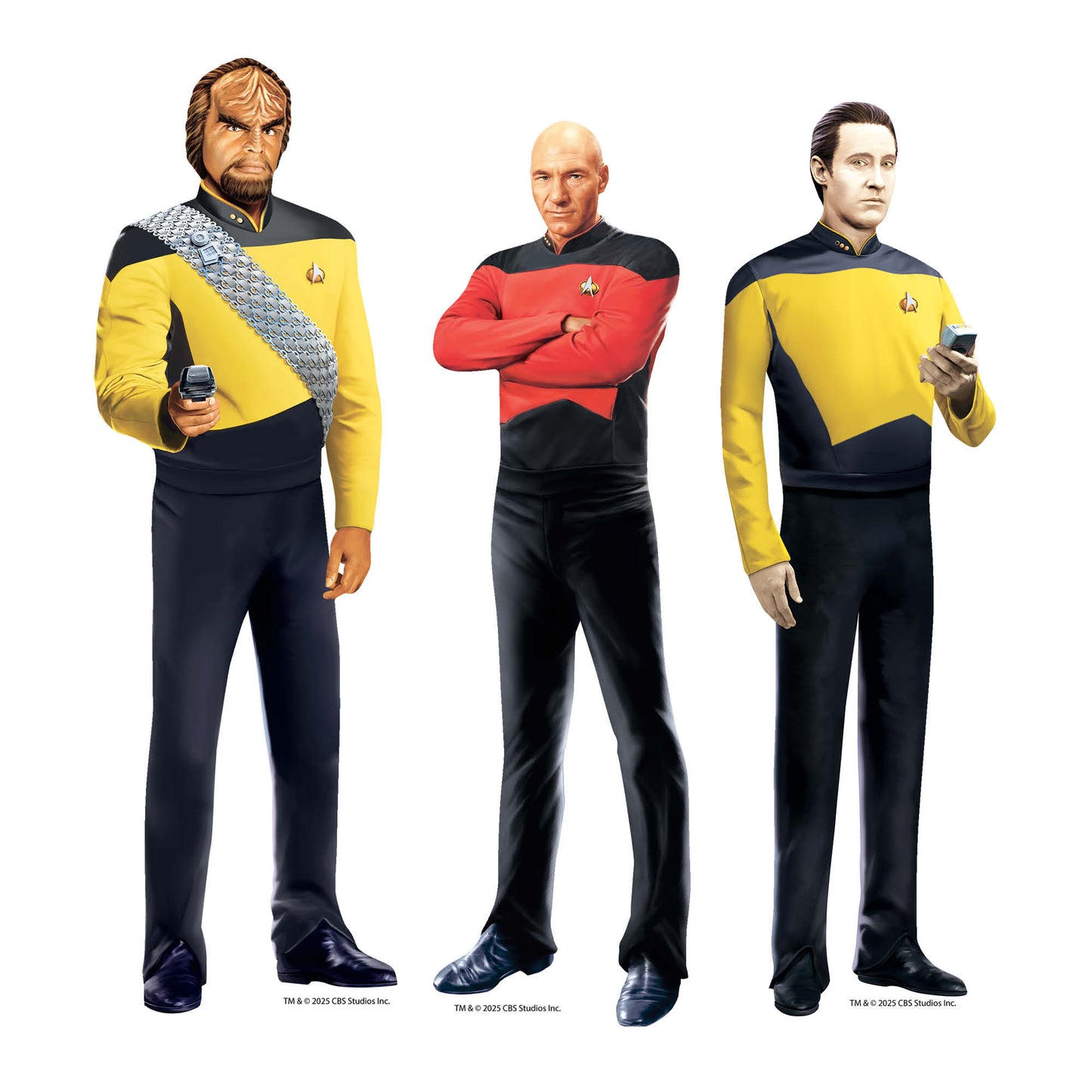 SC4713 Star Trek Next Generation Shelf Top Pack Picard, Worf, Data Cardboard Cutouts Height 29cm