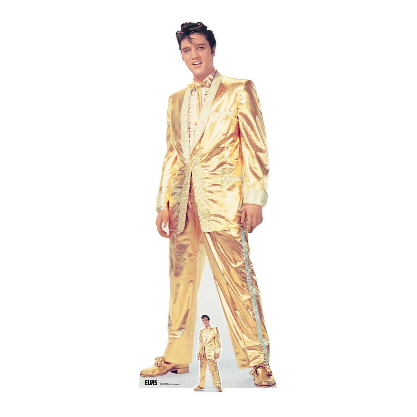 SC4714 Elvis Gold Lamé Suit Remastered Cardboard Cut Out Height 183cm