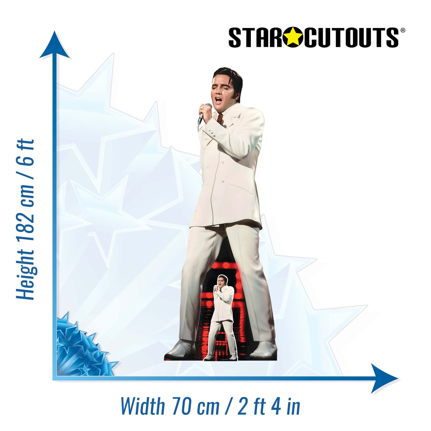 SC4715 ELVIS 68 Special White Suit If I Can Dream Cardboard Cut Out Height 182cm