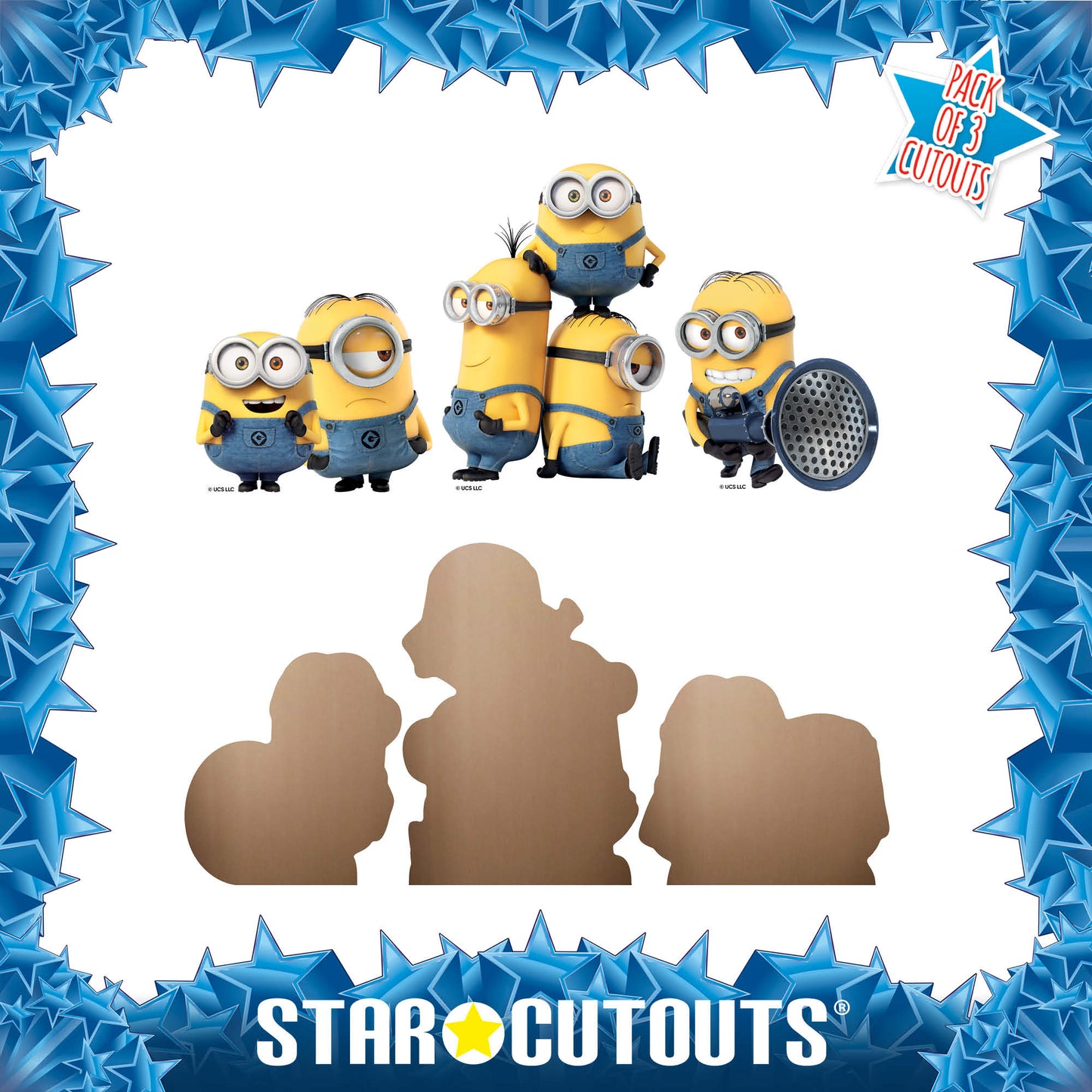SC4729 Minions Three Small Cardboard Cutouts Shelf Top Pack Height 27cm