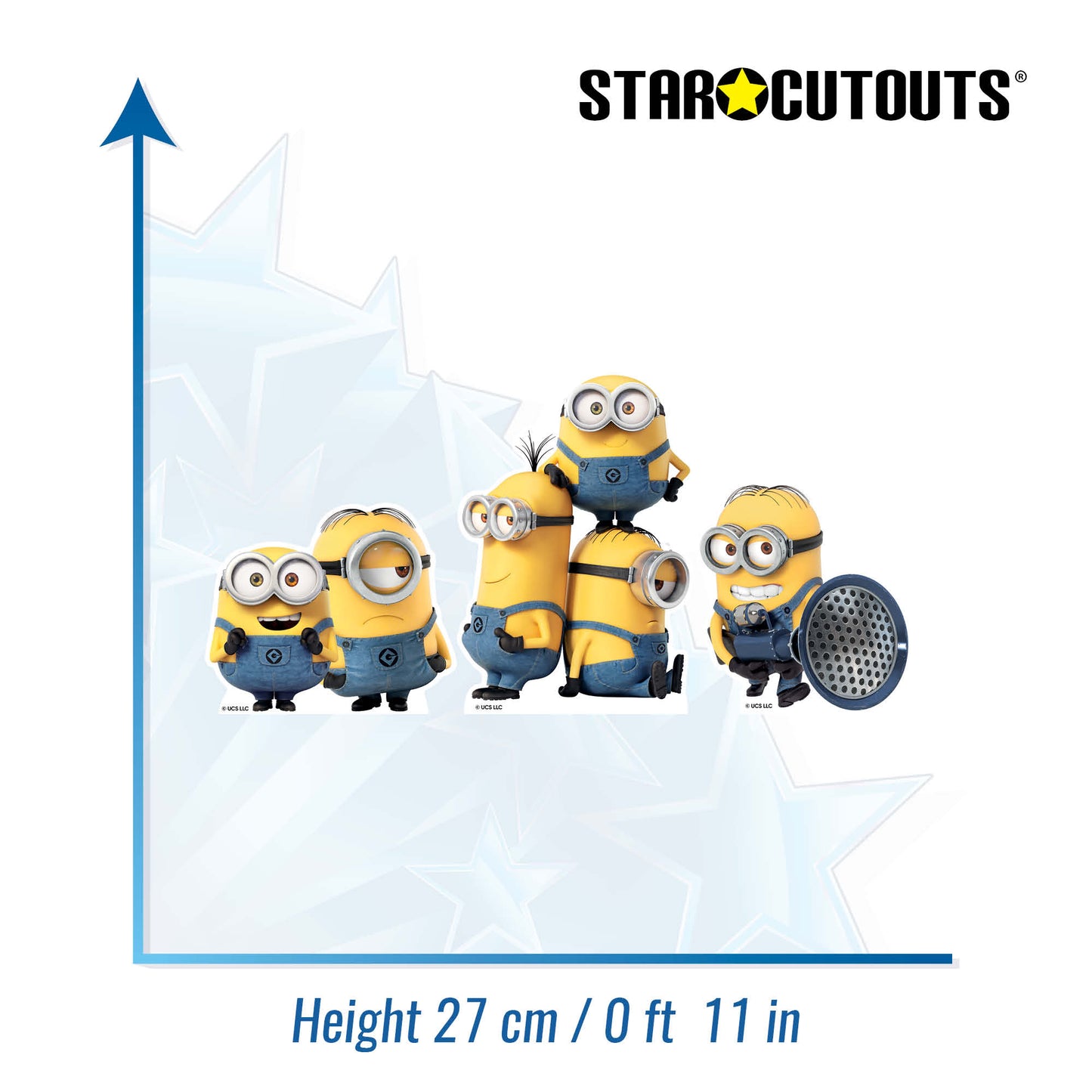 SC4729 Minions Three Small Cardboard Cutouts Shelf Top Pack Height 27cm