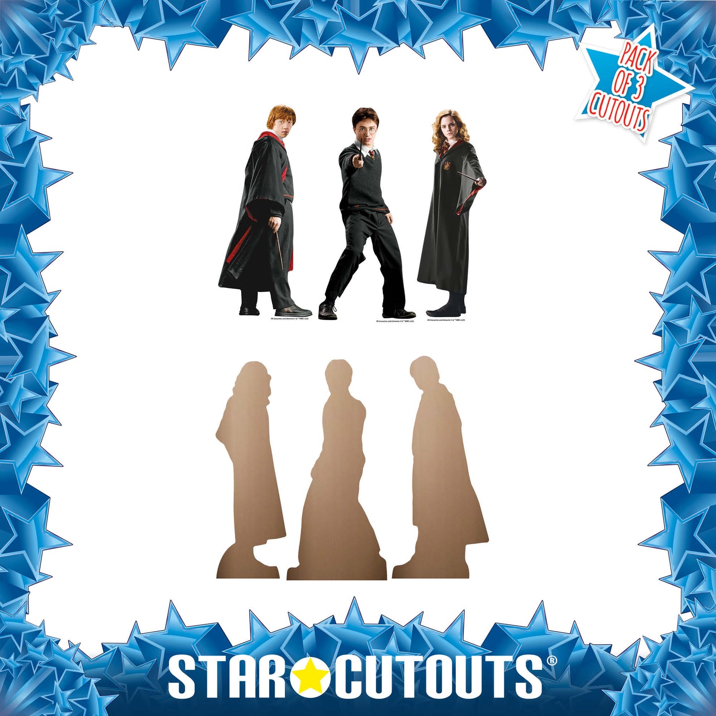 SC4739 Harry Potter, Hermione Granger & Ron Weasley Shelf Top Pack Cardboard Cutouts Height 31cm