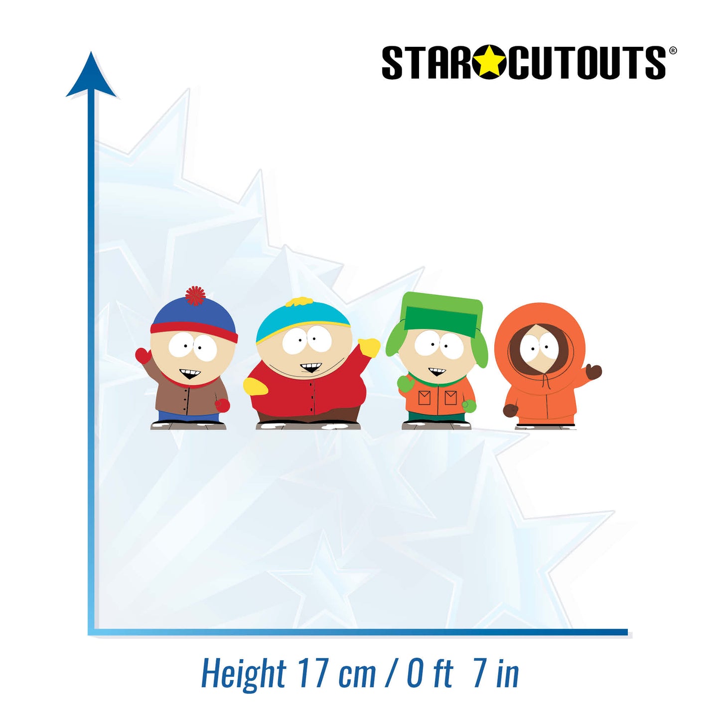SC4741 South Park Cartman Stan Kyle and Kenny Shelf Top Pack Cardboard Cutouts Height 17cm