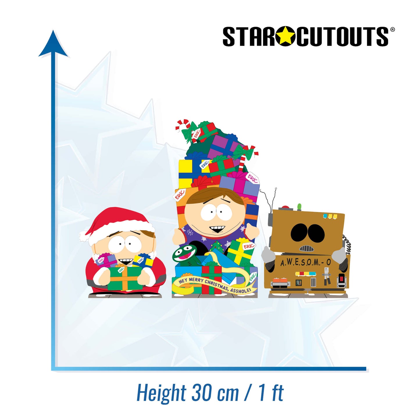 SC4742 South Park Cartman Festive Shelf Top Pack Cardboard Cutouts Height 30cm