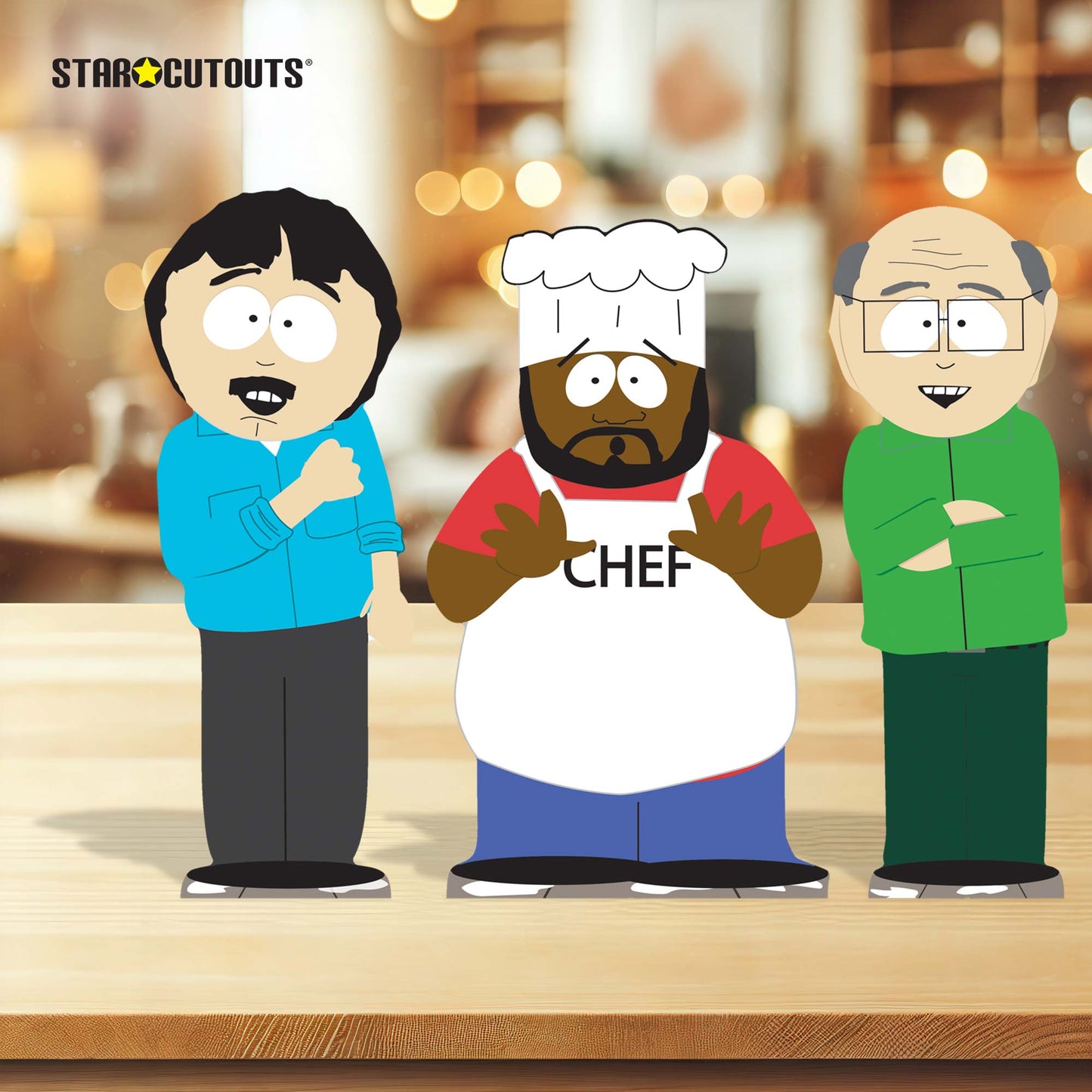 SC4744 South Park Randy Chef and Mr Garrison Shelf Top Pack Cardboard Cutouts Height 31cm