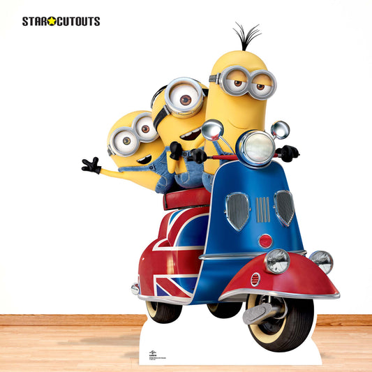 SC4746 Minions on Scooter  Cardboard Cut Out Height 121cm