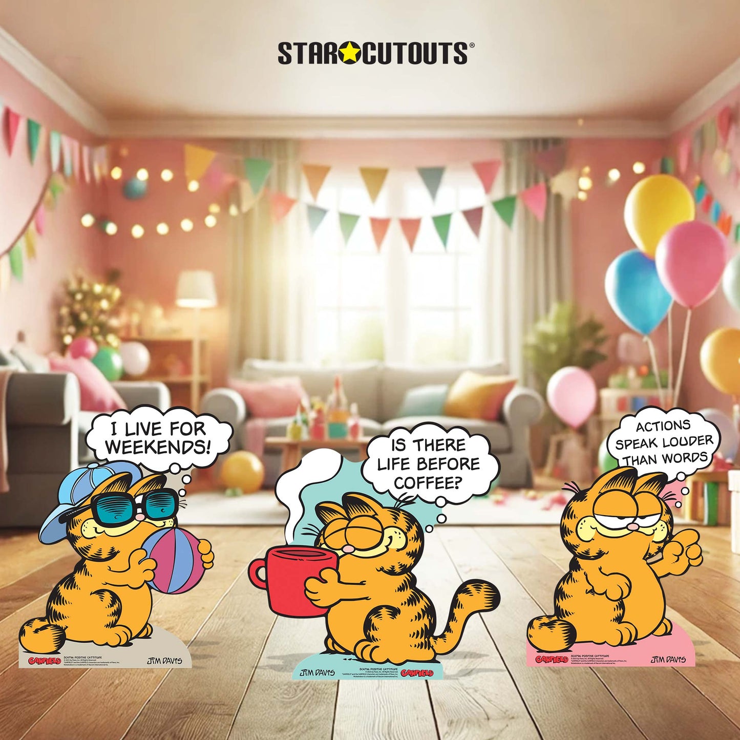 SC4796 Garfield 80s Positive Cattitude Star Mini Pack (Multi-Function) - Cardboard Cutout Height 58cm