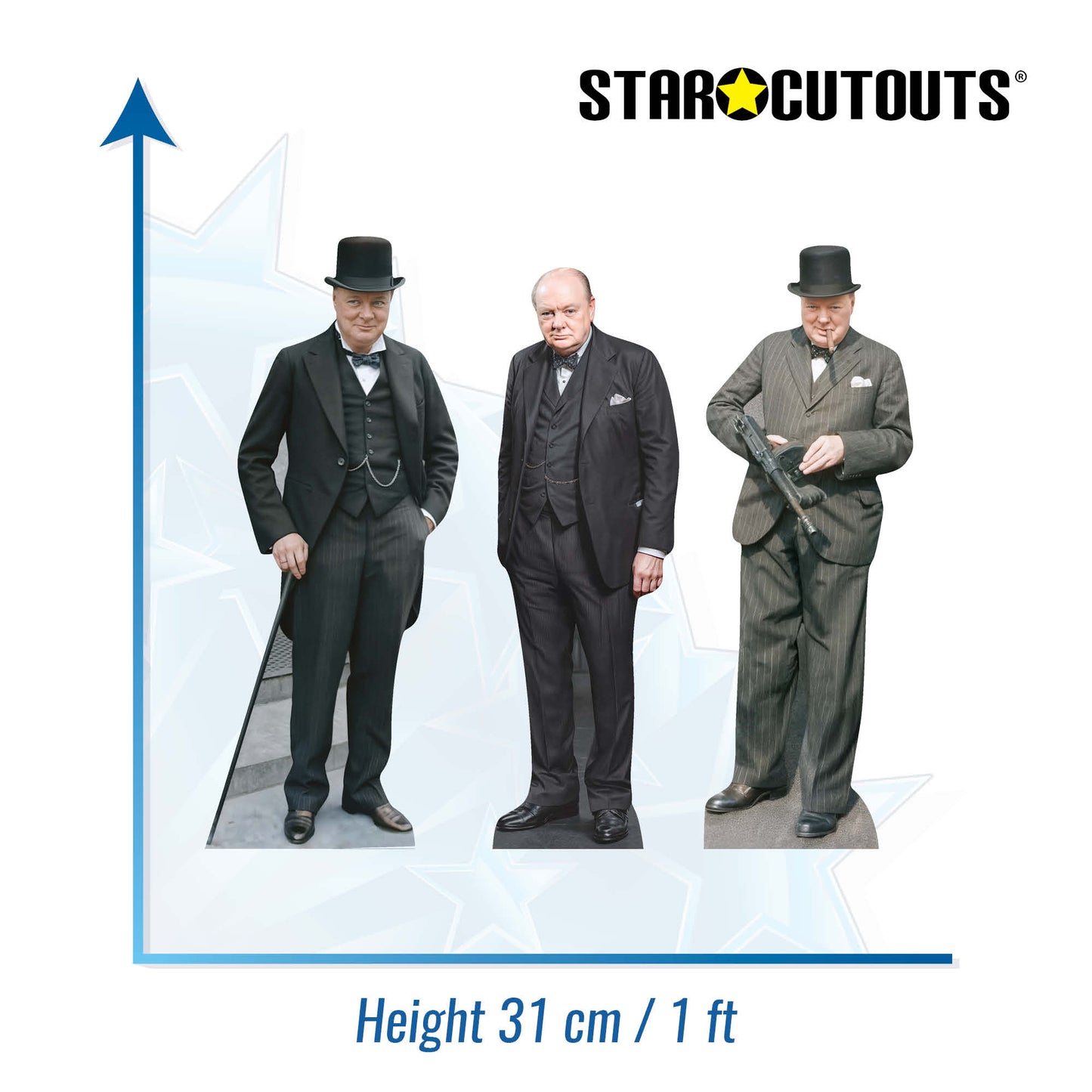 SC4850 Winston Churchill Shelf Top Pack Cardboard Cut Out Height 31cm