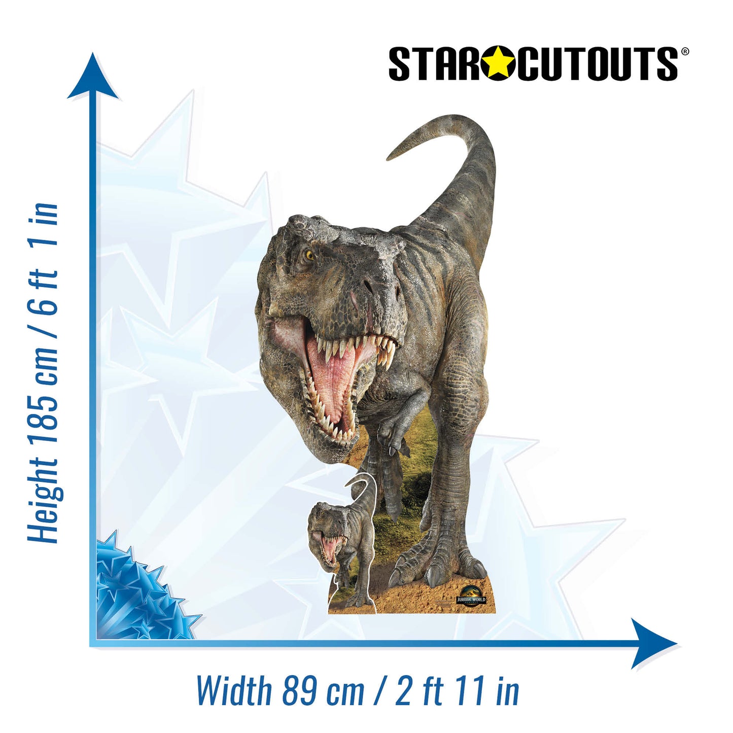 SC4858 Tyrannosaurus Rex Dinosaur Jurassic World Rebirth Cardboard Cut Out Height 185cm