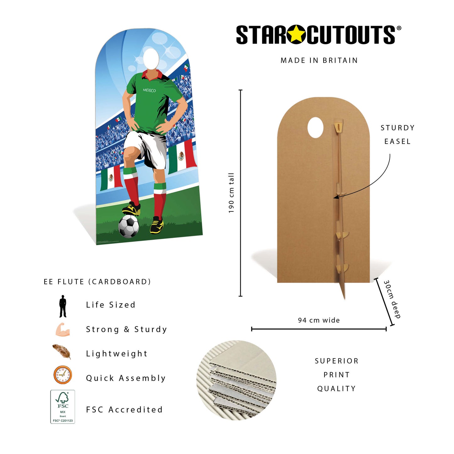 SC4938 Mexico Football World Tournament Cup Stand-in Cardboard Cutout Height 190cm