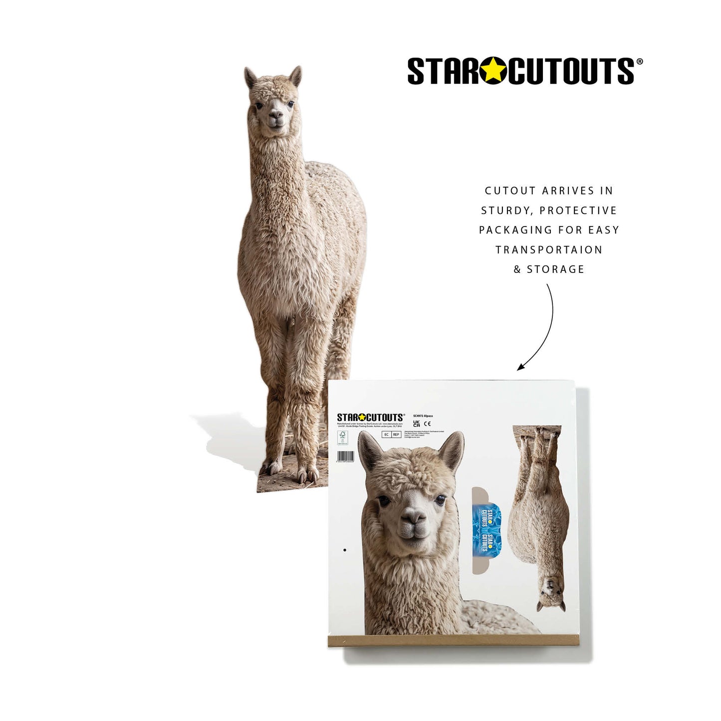SC4972 Alpaca in Mountain Cardboard Cutout Height 159cm