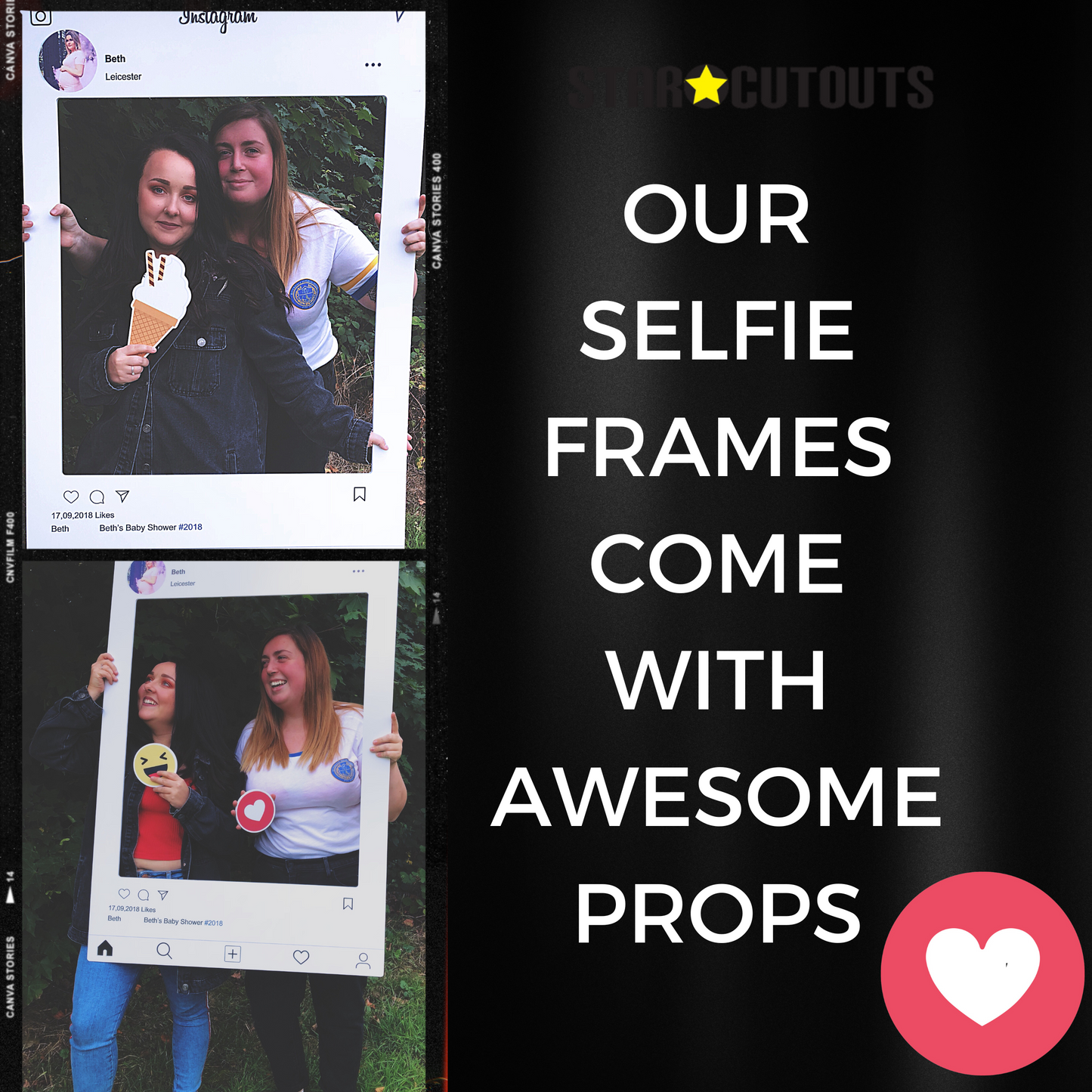 SF002 Selfie Frame Instagram Frame & Props Height 79.5 cm