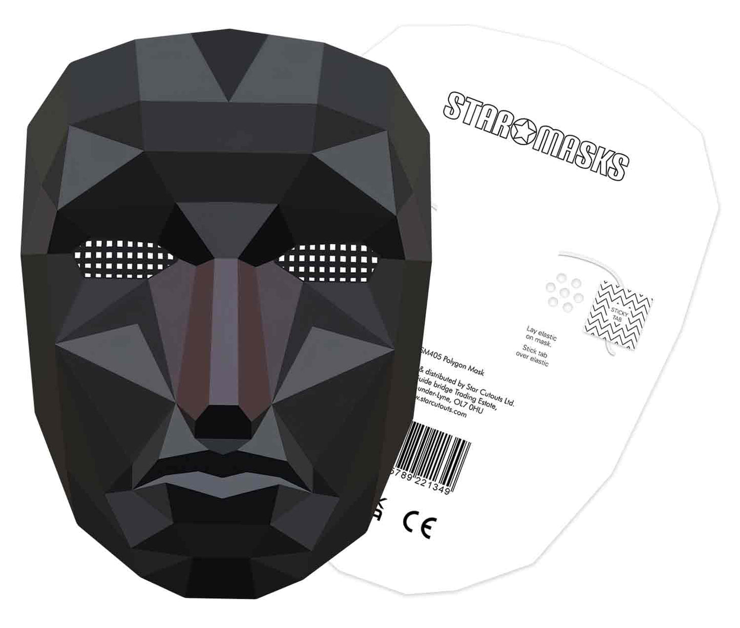 SM405 Polygon Inspired 1D Flat Star Party Single Face Mask