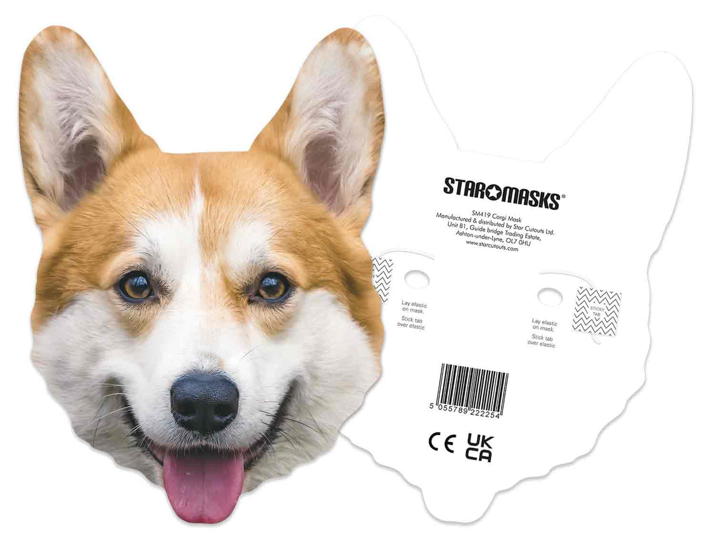 SM419 Corgi Royals Single Face Mask