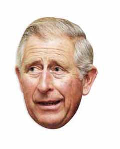 SMP156 Prince Charles British Royals Six Pack Cardboard Face Masks With Tabs and Elastic
