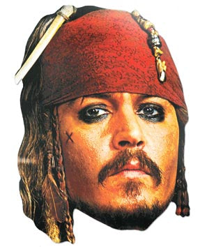 SM55 Captain Jack Sparrow Pirates of the Caribbean Single Face Mask