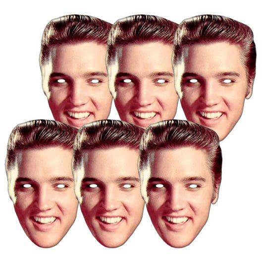 SMP20 Elvis Presley - Elvis Presley Six Pack Cardboard Face Masks With Tabs and Elastic