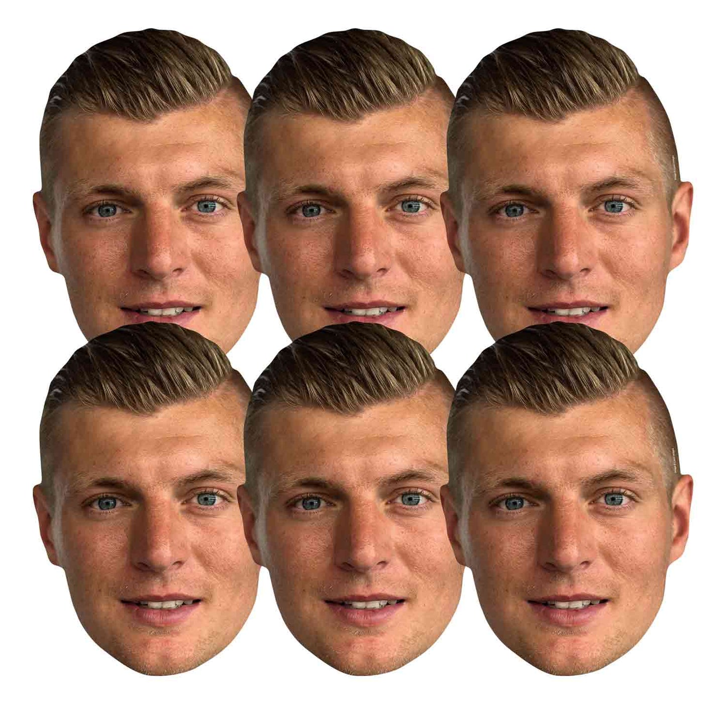 SMP374 Toni Kroos Football Football Six Pack Cardboard Face Masks With Tabs and Elastic