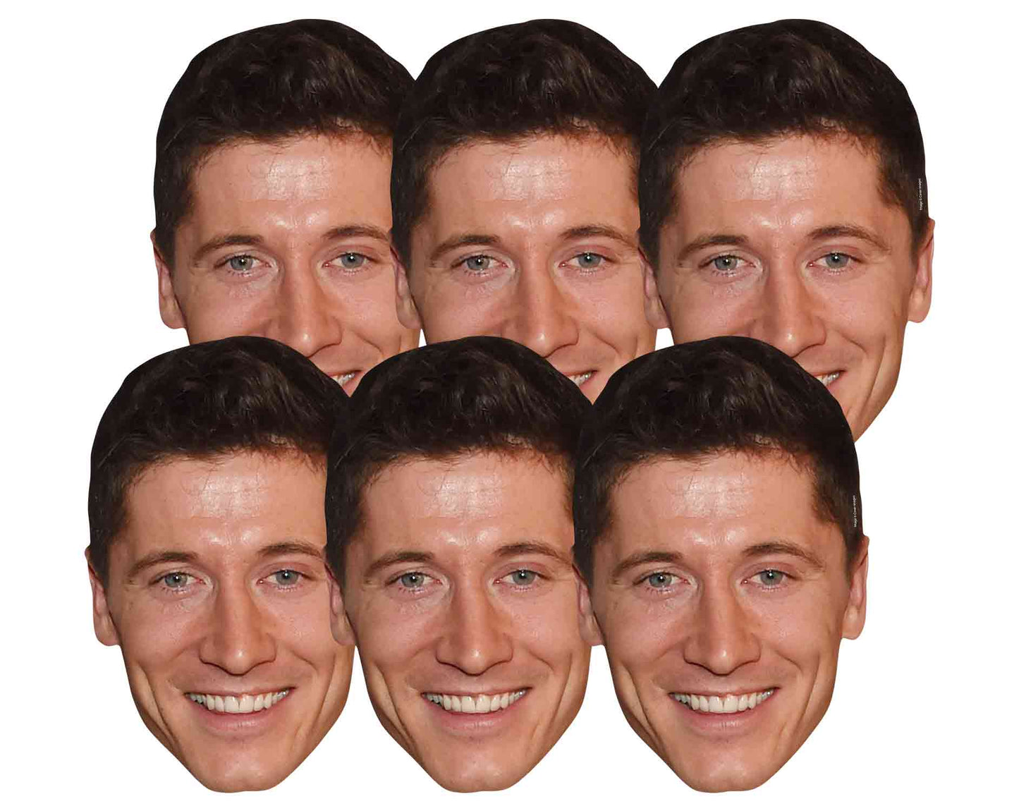 SMP375 Robert Lewandowski Football Six Pack Cardboard Face Masks With Tabs and Elastic