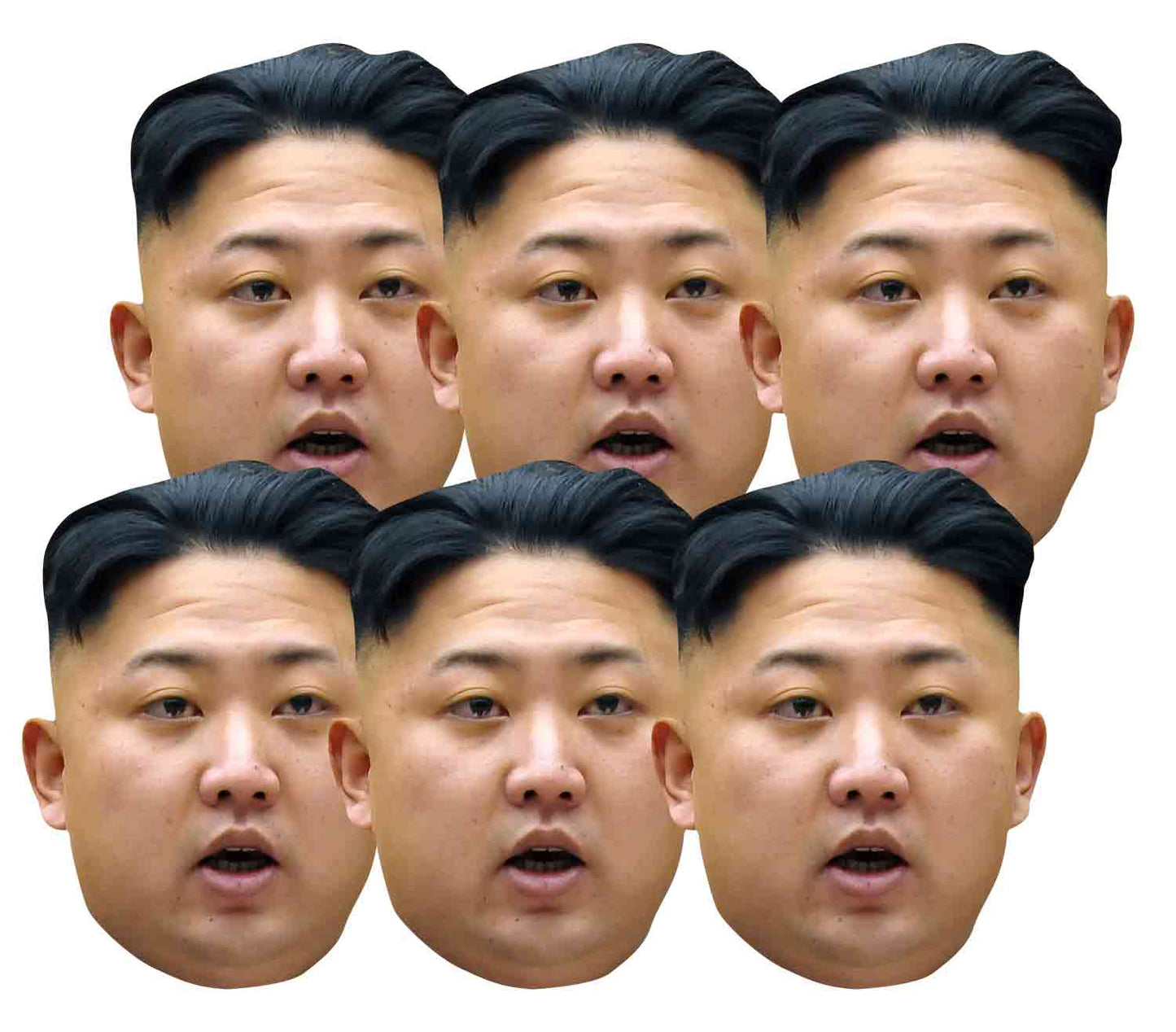 SMP376 Kim Jun Un Politics Politicians Six Pack Cardboard Face Masks With Tabs and Elastic