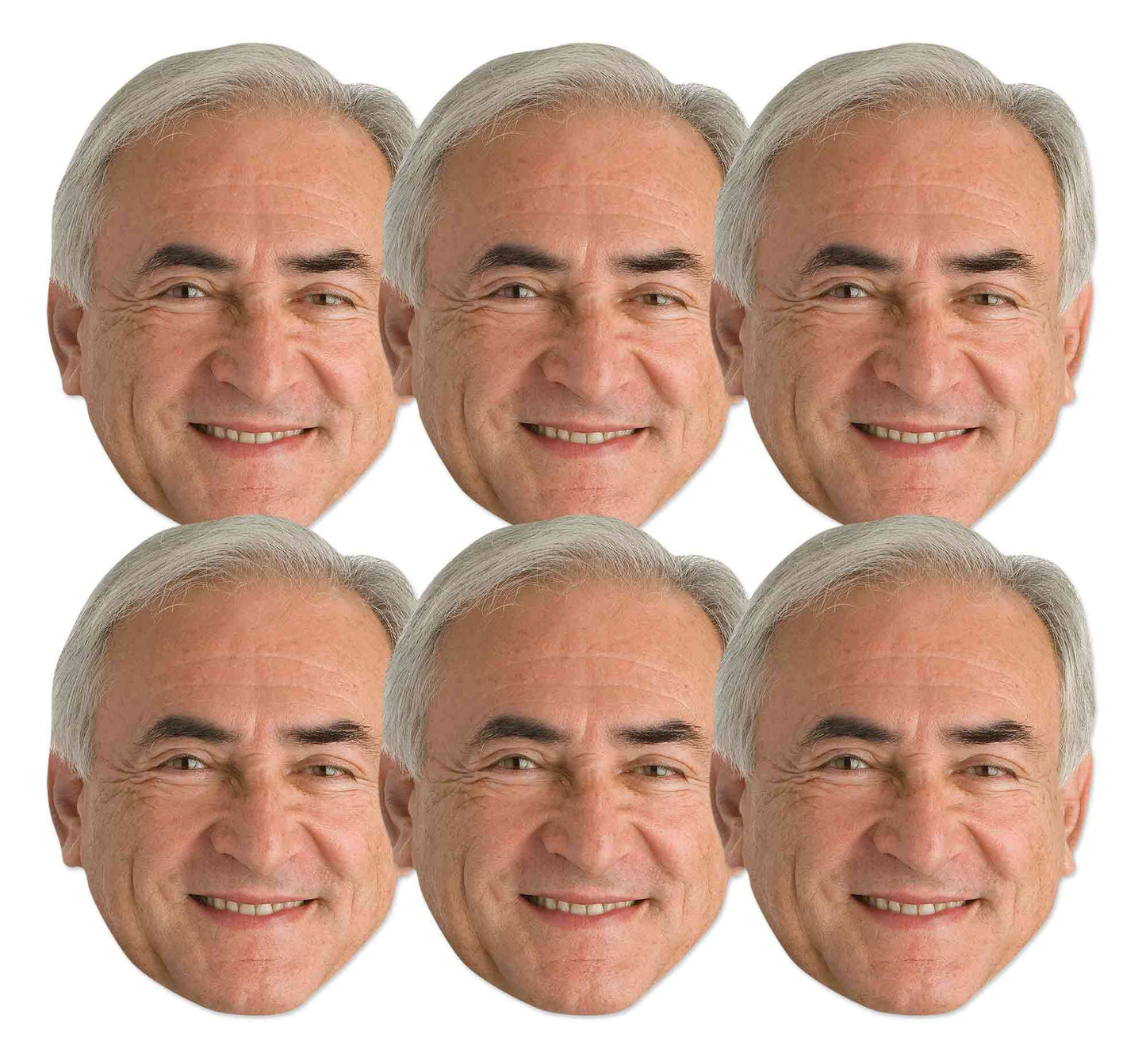 SMP402 Dominique Strauss-Kahn Politicians Six Pack Cardboard Face Masks With Tabs and Elastic