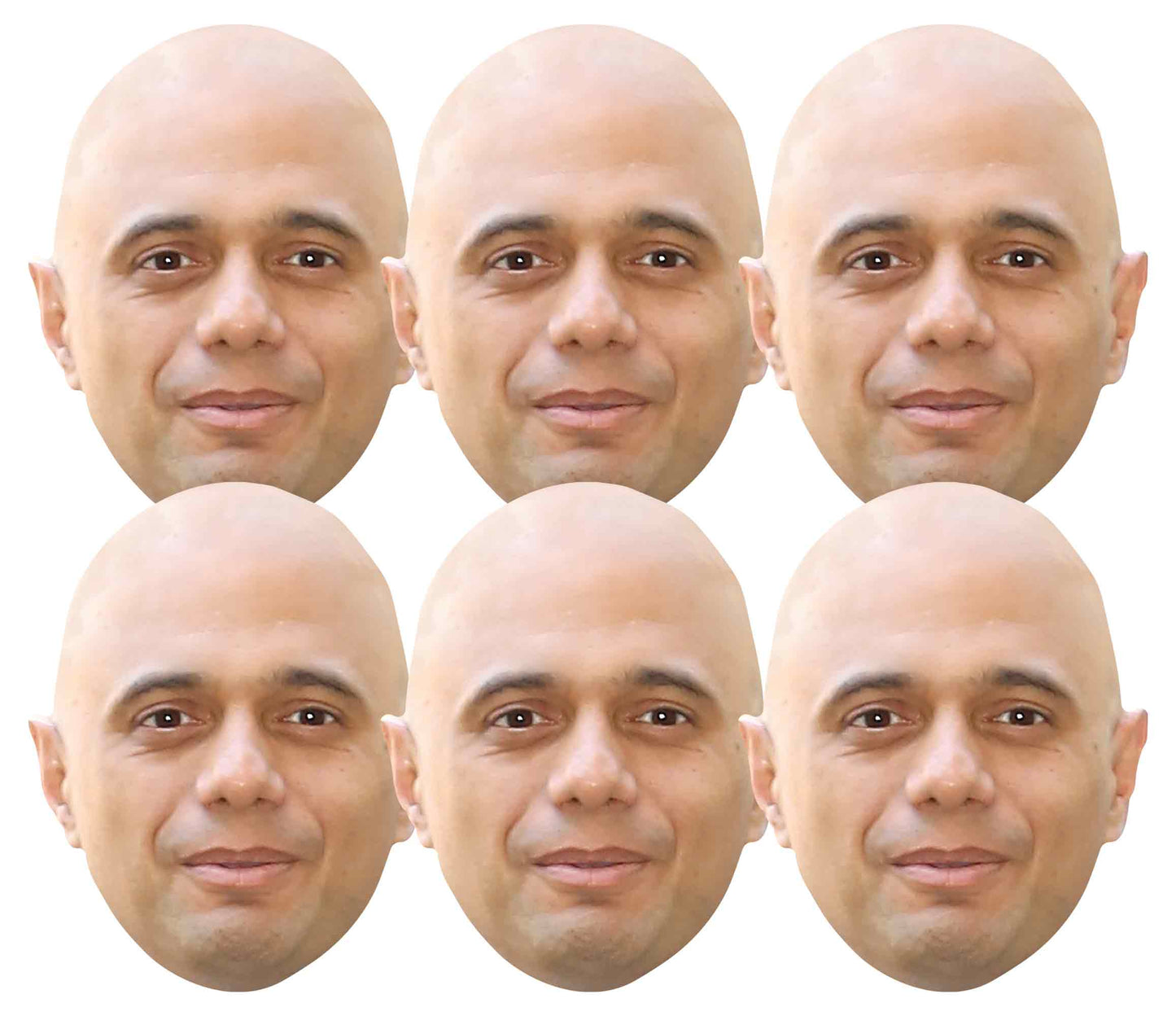 SMP408 Sajid Javid Politician Includes Tabs and Elastic Politicians Six Pack Cardboard Face Masks With Tabs and Elastic