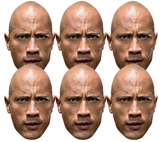 SMP4155 The Rock  WWE WWE Six Pack Cardboard Face Masks With Tabs and Elastic