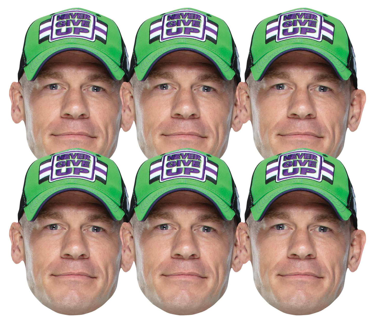 SMP416 John Cena WWE WWE Six Pack Cardboard Face Masks With Tabs and Elastic