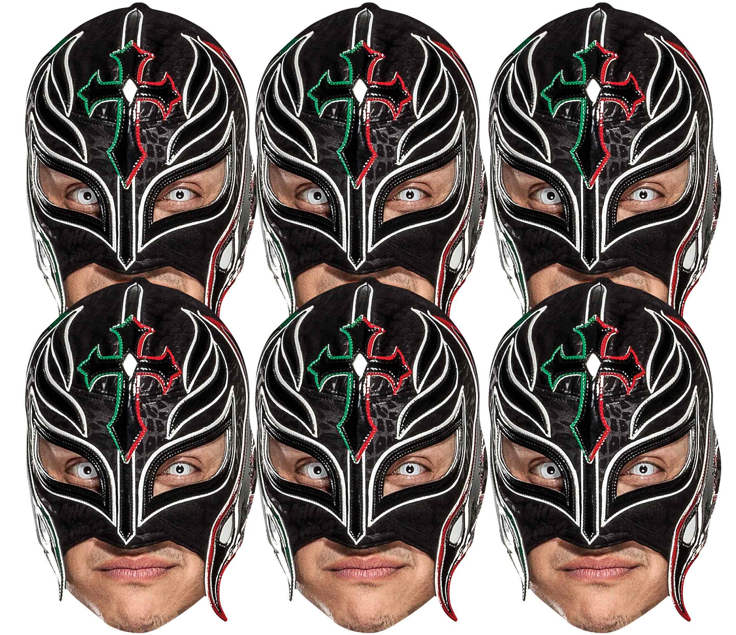 SMP418 Rey Mysterio WWE WWE Six Pack Cardboard Face Masks With Tabs and Elastic