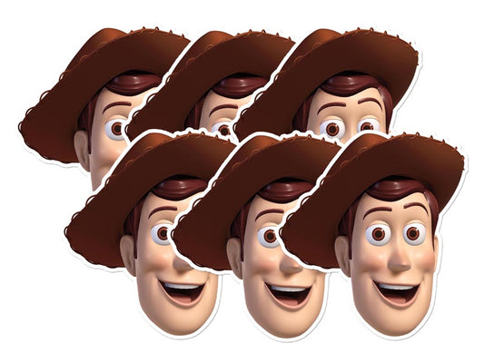 SMP54 Woody  Toy Story Six Pack Cardboard Face Masks With Tabs and Elastic