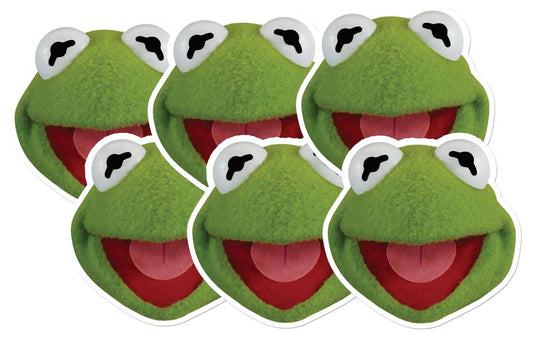 SMP57 Kermit  Muppets Six Pack Cardboard Face Masks With Tabs and Elastic