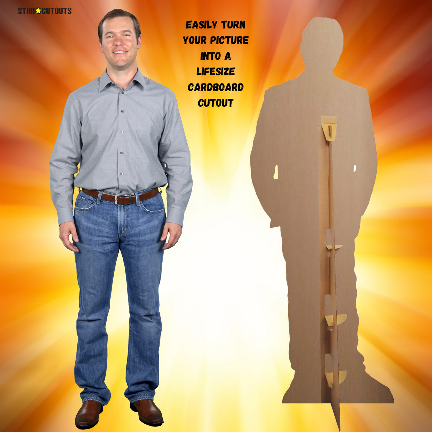 SCCUST1 Custom Cardboard Cut Out Standard Maximum Height 6ft 4in