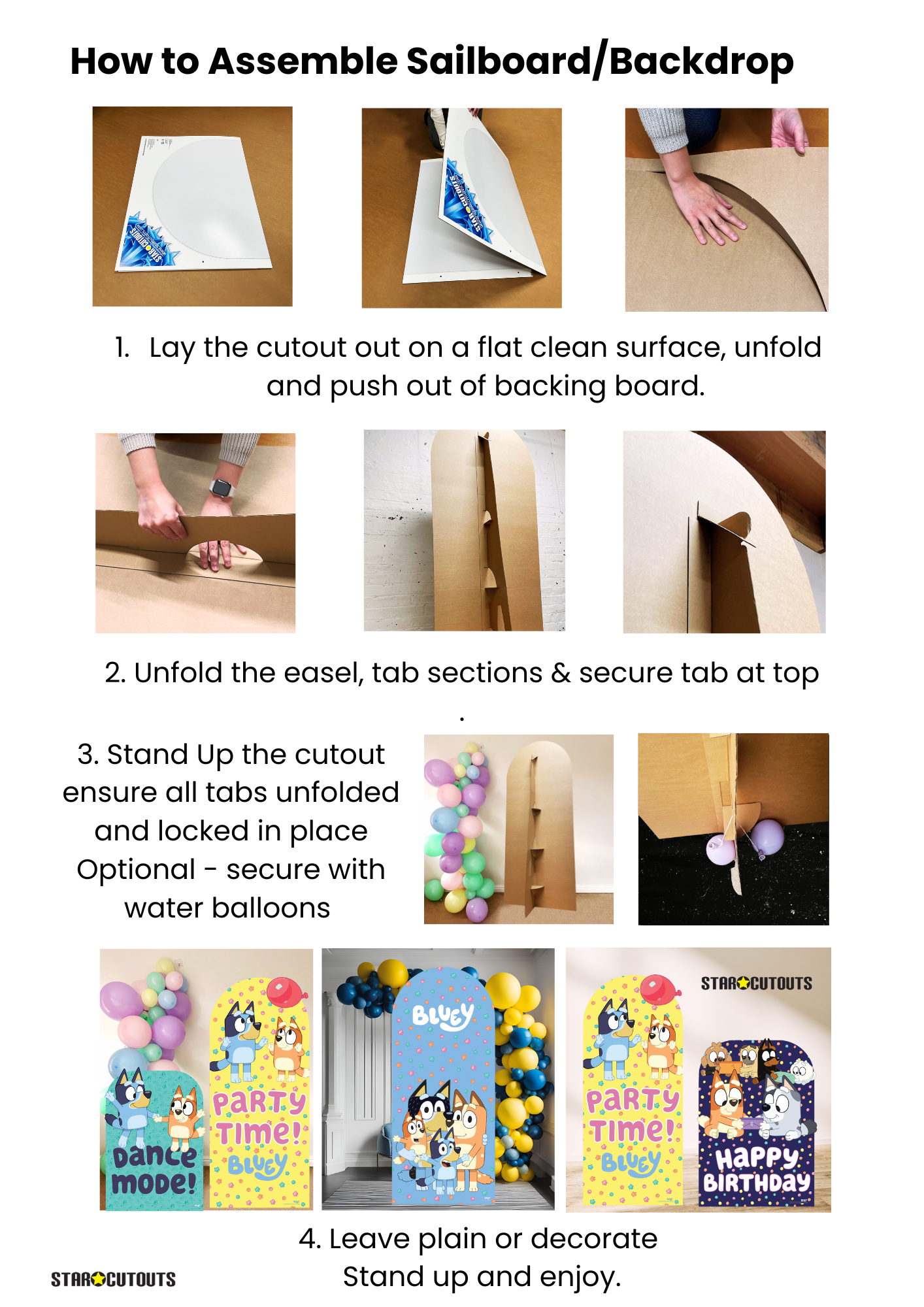 SC4570 Bluey Bingo Balloon Play Party Time Child Sized Backdrop Cardboard Cut Out Height 135cm