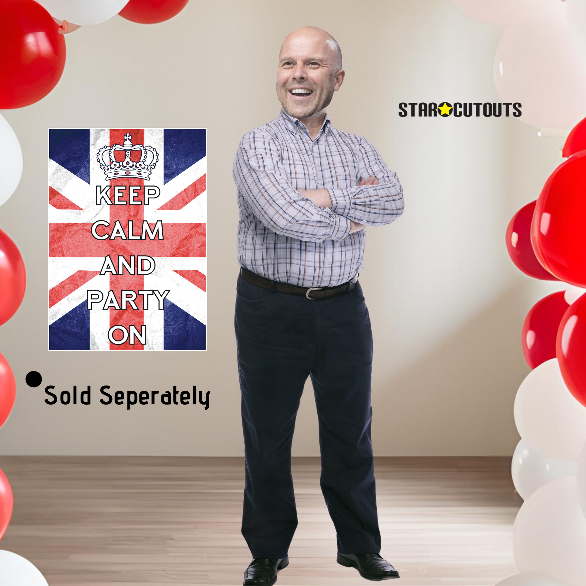 GH016 Arne Slot Giant Head Cardboard Cut Out Height 72cm