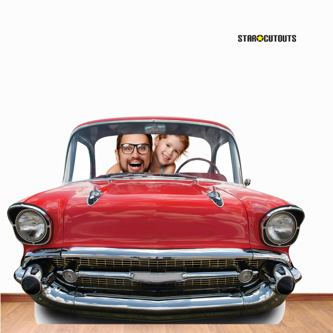 SC087 Red Car (SMALL) 'Stand-In' Cardboard Cut Out Height 105cm