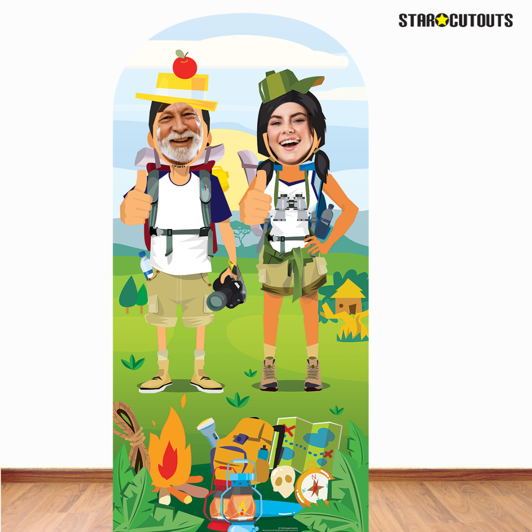 SC1294 Hiking Double Camp Site Stand-In Cardboard Cut Out Height 186cm
