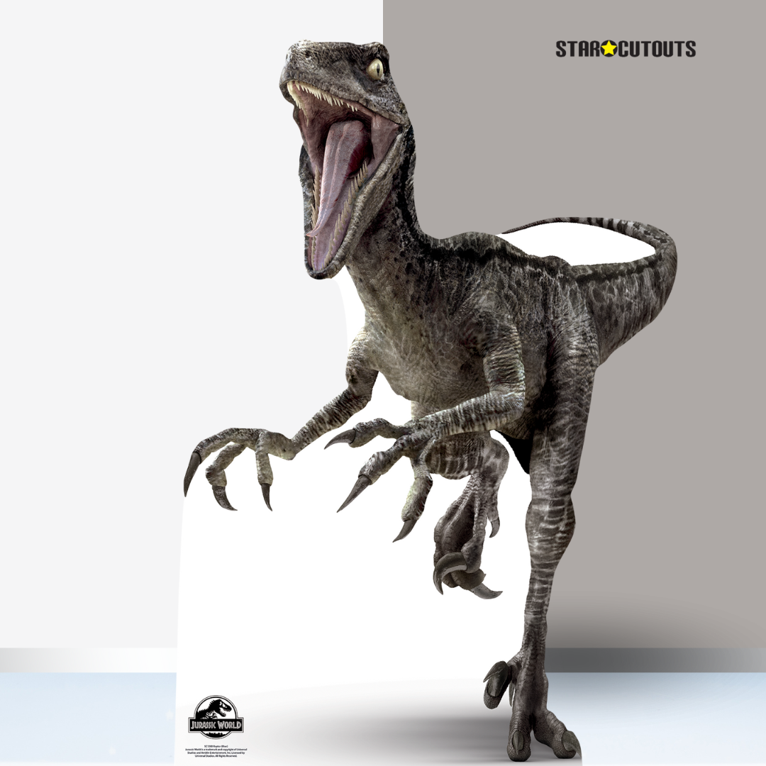 SC1280 Raptor Dinosaur (Blue) Cardboard Cut Out Height 135cm