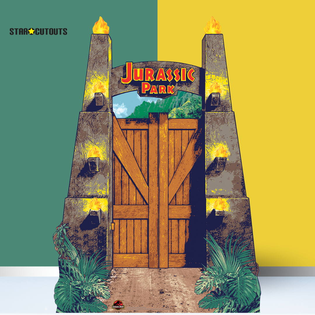 SC4079 Jurassic Park Entrance Sign Cardboard Cut Out Height 131cm