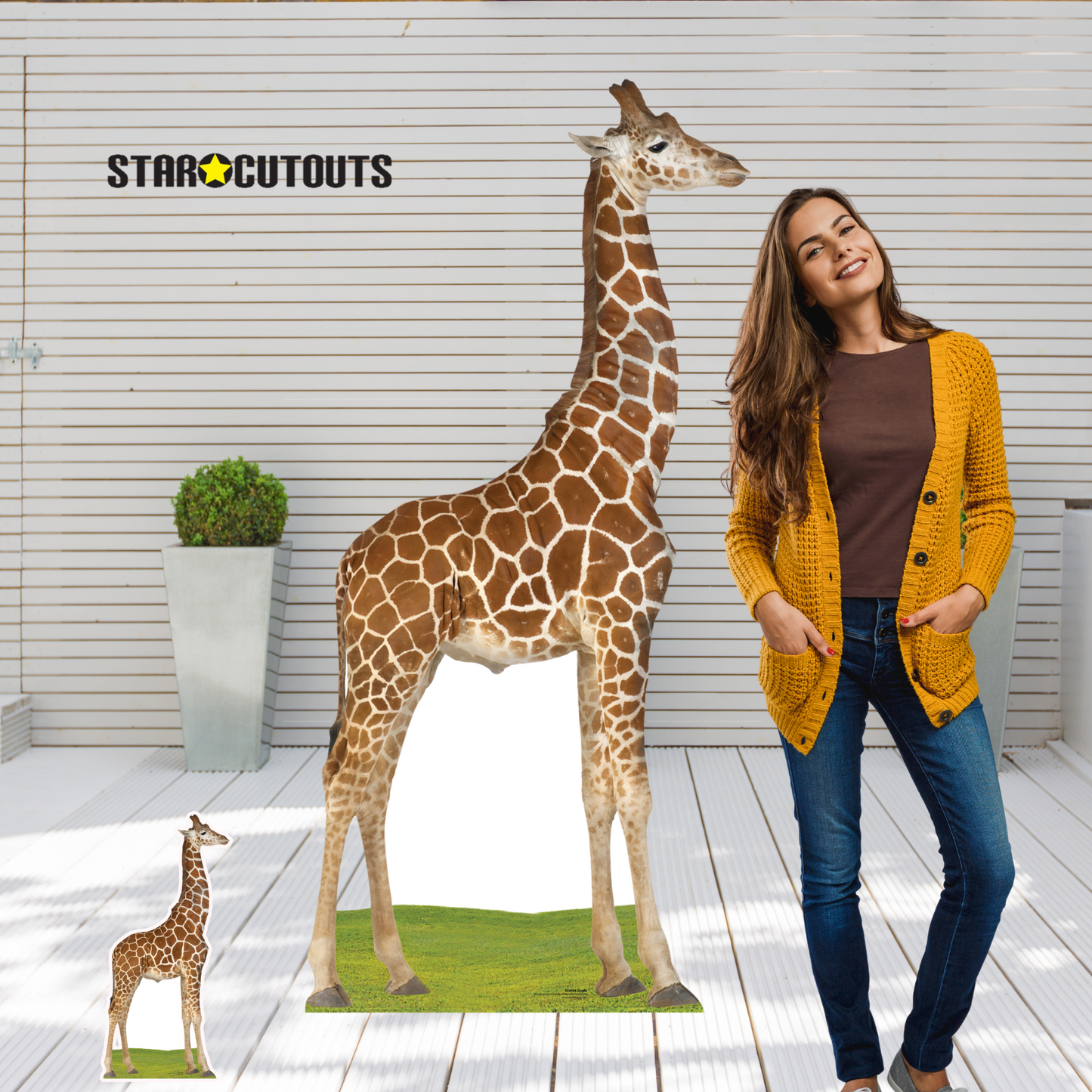 SC4568 Giraffe Cardboard Cut Out Height 196cm